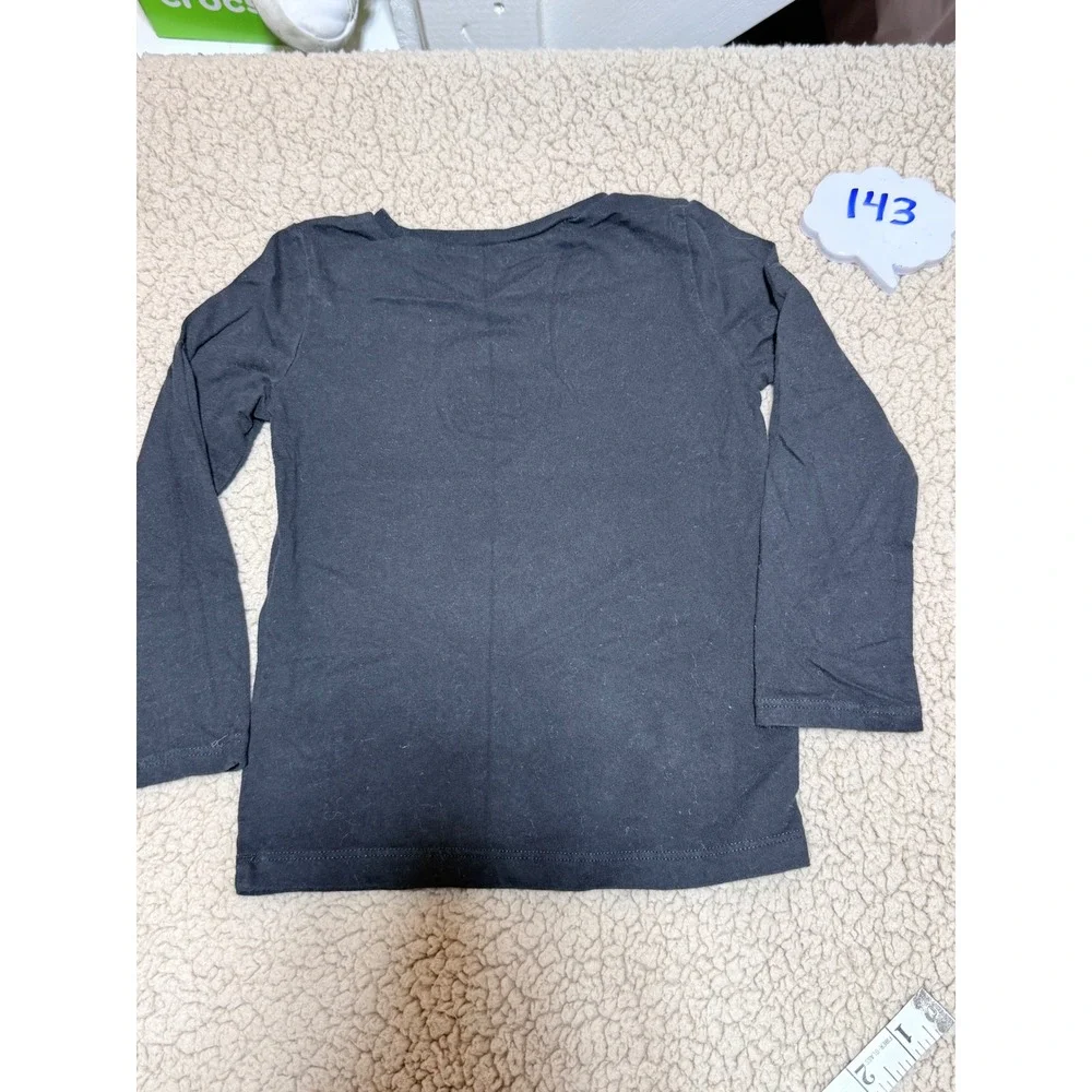 Carters Kids Halloween Long Sleeve Graphic Tee Black Glitter Ghost Cat 4T